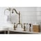 Kingston Brass KS7753TALBS Bridge Kitchen Faucet with Brass Sprayer, Antique Brass KS7753TALBS - alternate 4